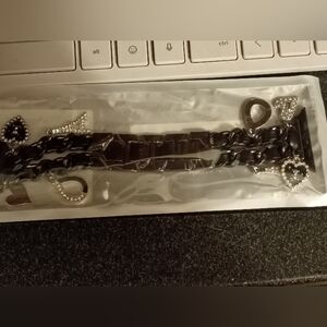 Elegant Black and Silver Women's Bracelet Apple Watch Band